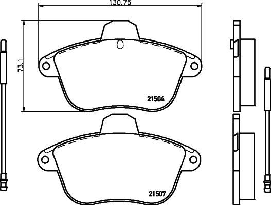 HELLA 8DB 355 019-081 - Kit de plaquettes de frein, frein à disque cwaw.fr