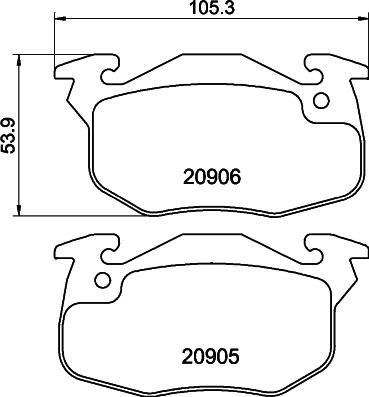 HELLA 8DB 355 019-141 - Kit de plaquettes de frein, frein à disque cwaw.fr