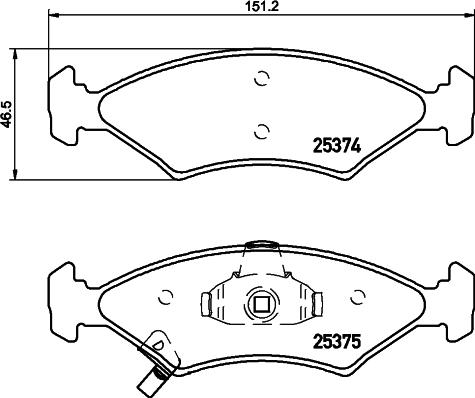 HELLA 8DB 355 019-891 - Kit de plaquettes de frein, frein à disque cwaw.fr