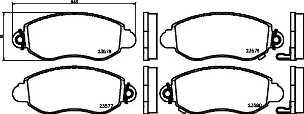 HELLA 8DB 355 019-361 - Kit de plaquettes de frein, frein à disque cwaw.fr