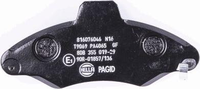 HELLA 8DB 355 019-291 - Kit de plaquettes de frein, frein à disque cwaw.fr