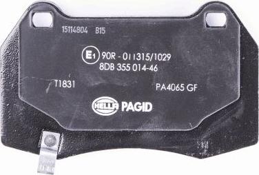 HELLA 8DB 355 014-461 - Kit de plaquettes de frein, frein à disque cwaw.fr