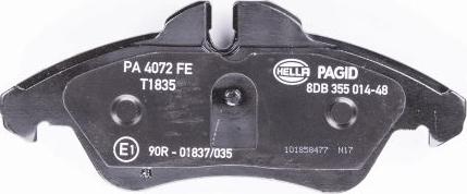 HELLA 8DB 355 014-481 - Kit de plaquettes de frein, frein à disque cwaw.fr