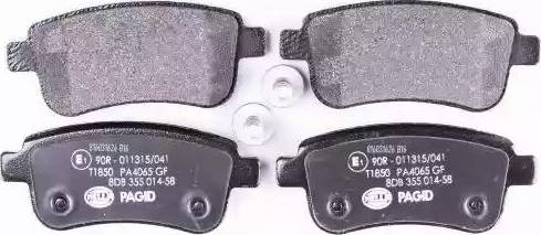 HELLA 8DB 355 014-581 - Kit de plaquettes de frein, frein à disque cwaw.fr