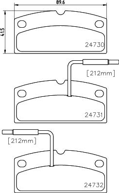 HELLA 8DB 355 014-171 - Kit de plaquettes de frein, frein à disque cwaw.fr