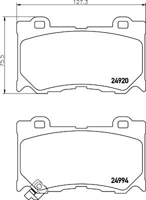 HELLA 8DB 355 014-841 - Kit de plaquettes de frein, frein à disque cwaw.fr