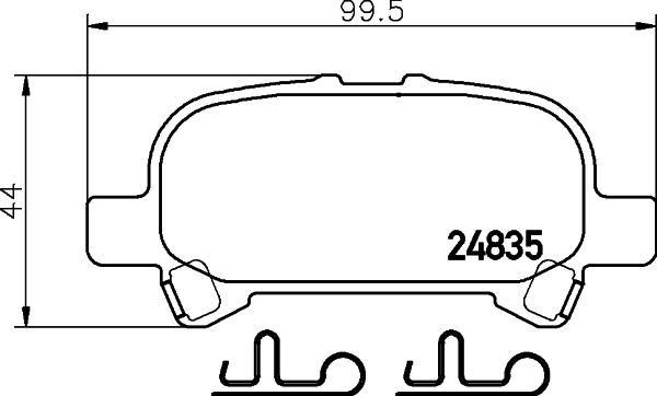 HELLA 8DB 355 014-751 - Kit de plaquettes de frein, frein à disque cwaw.fr