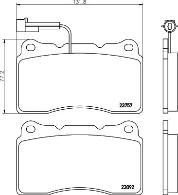 HELLA 8DB 355 014-731 - Kit de plaquettes de frein, frein à disque cwaw.fr