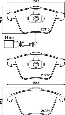 HELLA 8DB 355 015-971 - Kit de plaquettes de frein, frein à disque cwaw.fr