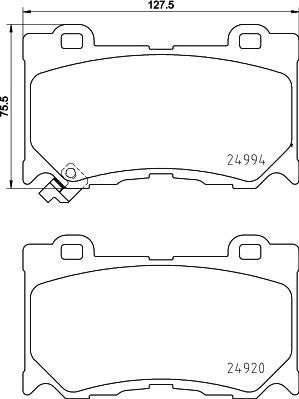 HELLA 8DB 355 015-411 - Kit de plaquettes de frein, frein à disque cwaw.fr