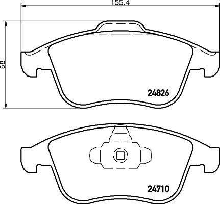 HELLA 8DB 355 015-041 - Kit de plaquettes de frein, frein à disque cwaw.fr