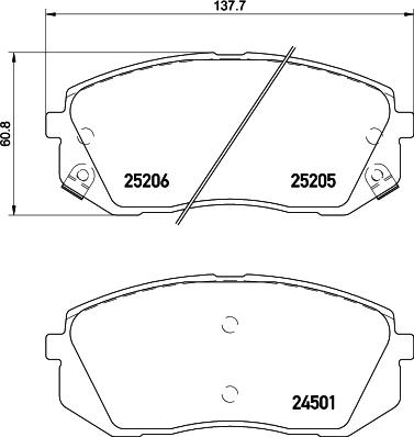 HELLA 8DB 355 015-841 - Kit de plaquettes de frein, frein à disque cwaw.fr