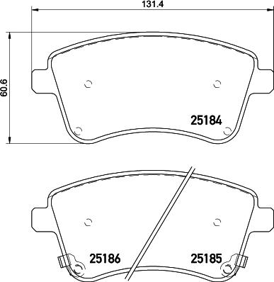 HELLA 8DB 355 015-331 - Kit de plaquettes de frein, frein à disque cwaw.fr