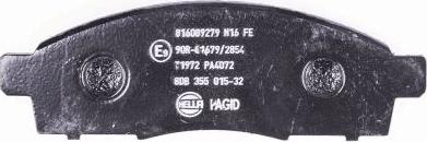 HELLA 8DB 355 015-321 - Kit de plaquettes de frein, frein à disque cwaw.fr