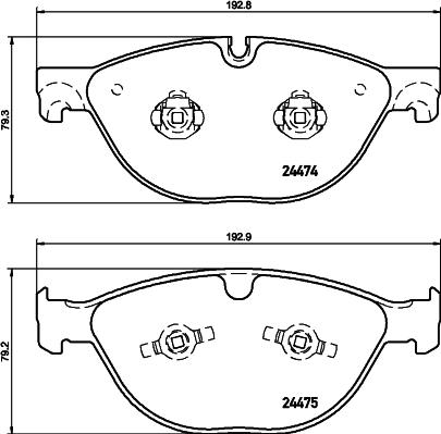 HELLA 8DB 355 015-701 - Kit de plaquettes de frein, frein à disque cwaw.fr