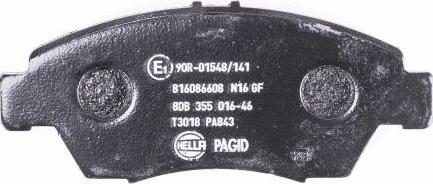 HELLA 8DB 355 016-461 - Kit de plaquettes de frein, frein à disque cwaw.fr