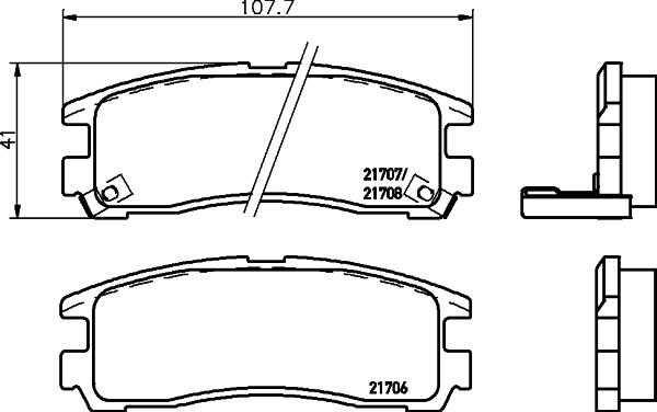 HELLA 8DB 355 016-591 - Kit de plaquettes de frein, frein à disque cwaw.fr