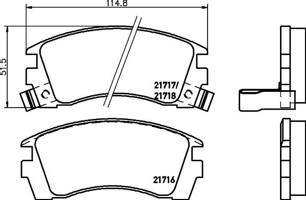 HELLA 8DB 355 016-551 - Kit de plaquettes de frein, frein à disque cwaw.fr