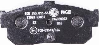 HELLA 8DB 355 016-561 - Kit de plaquettes de frein, frein à disque cwaw.fr