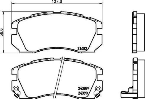 HELLA 8DB 355 016-881 - Kit de plaquettes de frein, frein à disque cwaw.fr