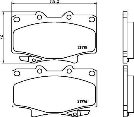 HELLA 8DB 355 016-871 - Kit de plaquettes de frein, frein à disque cwaw.fr