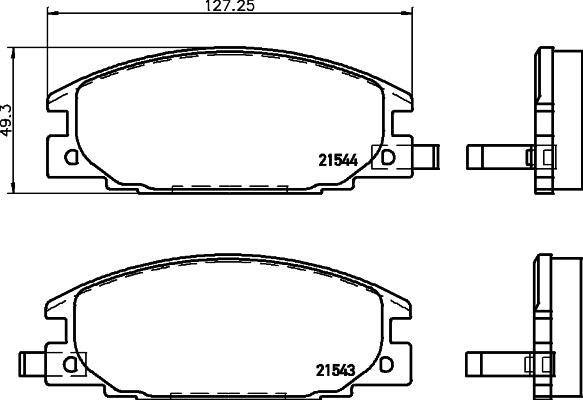 HELLA 8DB 355 016-341 - Kit de plaquettes de frein, frein à disque cwaw.fr