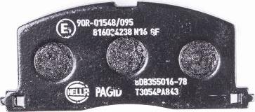 HELLA 8DB 355 016-781 - Kit de plaquettes de frein, frein à disque cwaw.fr