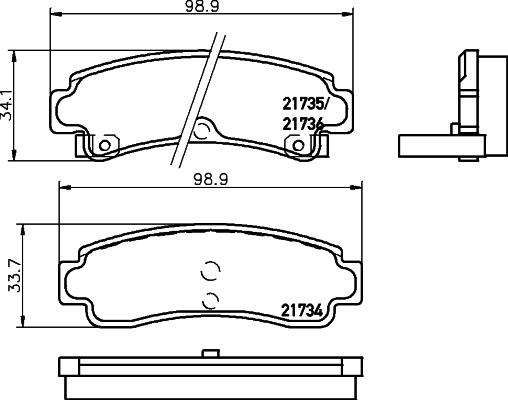 HELLA 8DB 355 016-731 - Kit de plaquettes de frein, frein à disque cwaw.fr