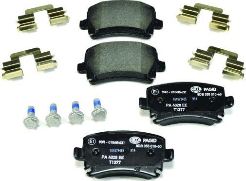 HELLA 8DB 355 010-601 - Kit de plaquettes de frein, frein à disque cwaw.fr