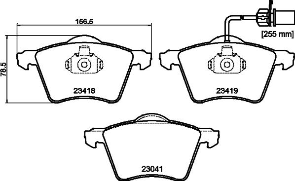 HELLA 8DB 355 010-631 - Kit de plaquettes de frein, frein à disque cwaw.fr