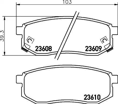 HELLA 8DB 355 010-011 - Kit de plaquettes de frein, frein à disque cwaw.fr