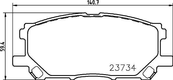 HELLA 8DB 355 010-071 - Kit de plaquettes de frein, frein à disque cwaw.fr