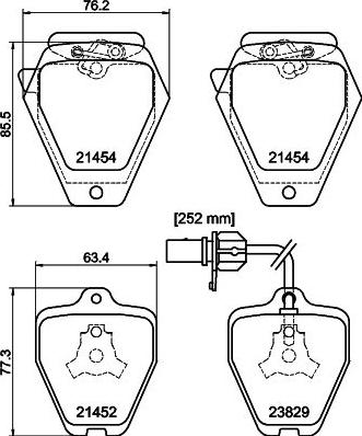 HELLA 8DB 355 010-191 - Kit de plaquettes de frein, frein à disque cwaw.fr