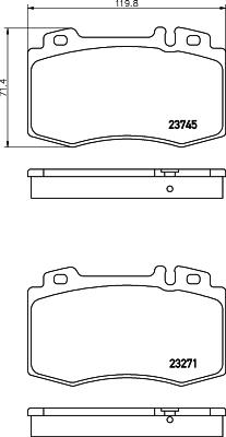 HELLA 8DB 355 010-101 - Kit de plaquettes de frein, frein à disque cwaw.fr