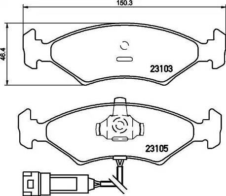 HELLA 8DB 355 010-301 - Kit de plaquettes de frein, frein à disque cwaw.fr