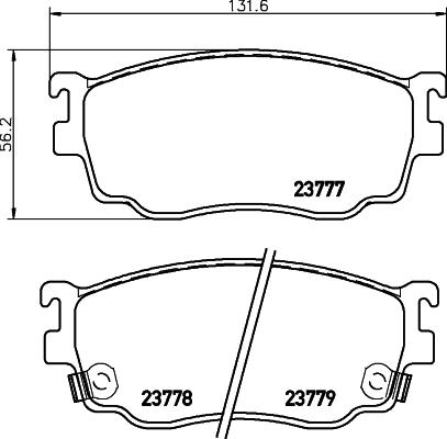 HELLA 8DB 355 011-561 - Kit de plaquettes de frein, frein à disque cwaw.fr