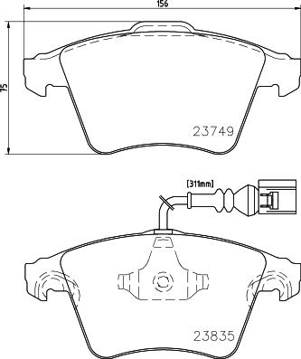 HELLA 8DB 355 011-621 - Kit de plaquettes de frein, frein à disque cwaw.fr