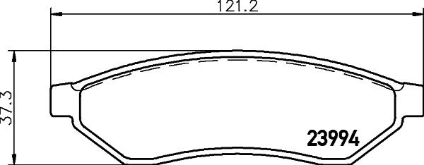 HELLA 8DB 355 011-671 - Kit de plaquettes de frein, frein à disque cwaw.fr