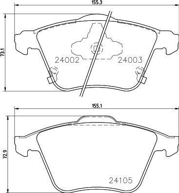 HELLA 8DB 355 028-151 - Kit de plaquettes de frein, frein à disque cwaw.fr