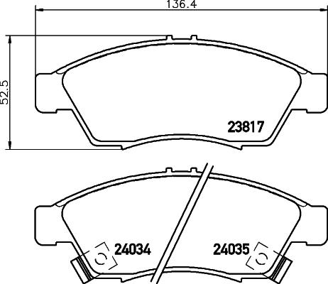 HELLA 8DB 355 011-081 - Kit de plaquettes de frein, frein à disque cwaw.fr