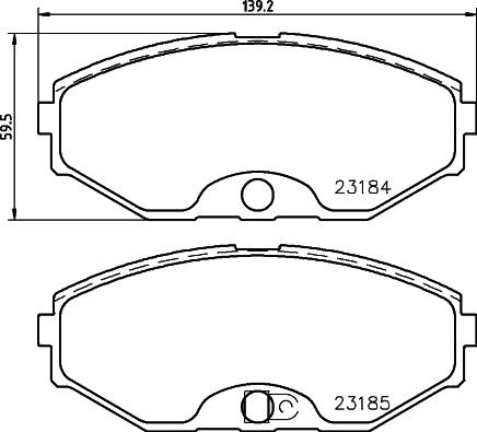 HELLA 8DB 355 011-181 - Kit de plaquettes de frein, frein à disque cwaw.fr