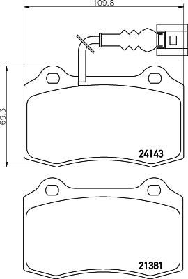 HELLA 8DB 355 011-741 - Kit de plaquettes de frein, frein à disque cwaw.fr