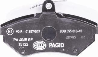 HELLA 8DB 355 018-451 - Kit de plaquettes de frein, frein à disque cwaw.fr