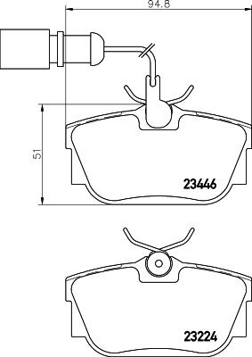 HELLA 8DB 355 018-571 - Kit de plaquettes de frein, frein à disque cwaw.fr