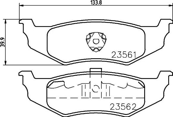 HELLA 8DB 355 018-661 - Kit de plaquettes de frein, frein à disque cwaw.fr