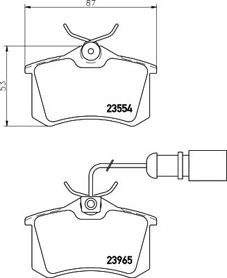 HELLA 8DB 355 018-601 - Kit de plaquettes de frein, frein à disque cwaw.fr