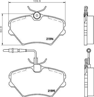 HELLA 8DB 355 018-191 - Kit de plaquettes de frein, frein à disque cwaw.fr