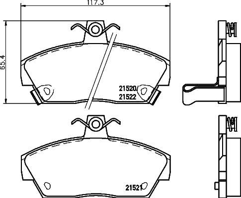 HELLA 8DB 355 018-161 - Kit de plaquettes de frein, frein à disque cwaw.fr