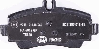 HELLA 8DB 355 018-881 - Kit de plaquettes de frein, frein à disque cwaw.fr