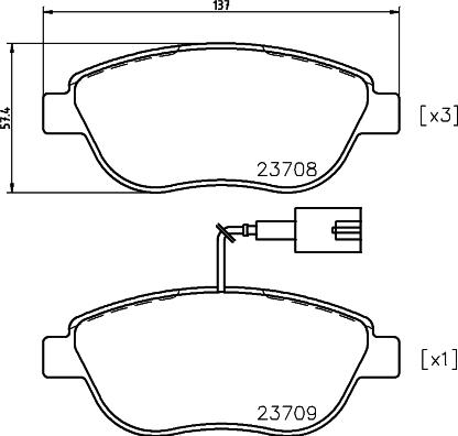 HELLA 8DB 355 018-831 - Kit de plaquettes de frein, frein à disque cwaw.fr